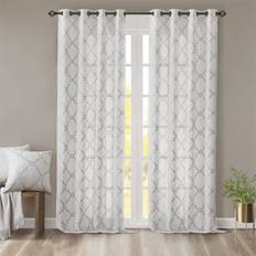Madison Park Saratoga Single Window Curtain Light 50x108 Ivory Grey