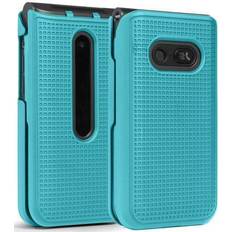 Wallet Cases Teal Mint Cyan Grid Case Hard Shell Cover for LG Classic Flip Phone L125DL