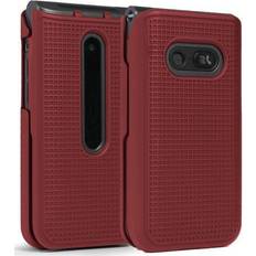 Wallet Cases Red Grid Case Slim Hard Shell Snap-On Cover for LG Classic Flip Phone L125DL