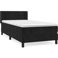 vidaXL Cama Box Spring Con Colchón Terciopelo Negro 80x200 cm