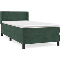 vidaXL Cama Box Spring Con Colchón Terciopelo Verde Oscuro 100x200 cm