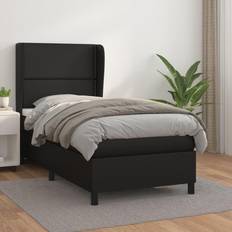 vidaXL Cama Box Spring Con Colchón Cuero Sintético Negro 100x200 cm