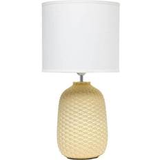Simple Designs 20.4 with White Shade Traditional Texture Bedside Table Lamp
