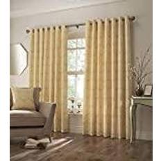 Yellow Curtains Paoletti Horto Embroidered Botanical Eyelet