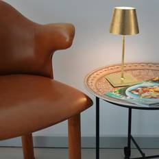 Zafferano Poldina Mini Batterilampe Til Opladning Indeni Guld Bordlampe