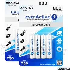 Rechargeable battery aaa everActive Aaa rechargeable batteries silver line pre-charged 800mah box free