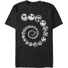 Fifth Sun Men's The Nightmare Before Christmas Jack Skellington Faces Spiral T-shirt - Black