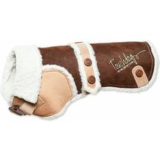 Touchdog Life JKTD7BRSM Original Sherpa-Bark Designer Fashion-Forward Coat, Brown