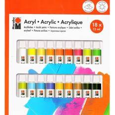 Marabu Acrylfarben Marabu Künstlerfarbe Bastelfarbe, Acrylfarbe Mehrfarbig, 12 ml