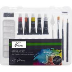 Nassau Fine Art Premium Acrylic Tube Paint Presentation Case, 18 Pieces