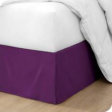 Microfiber Valance Sheets Bare Home Queen Bed Skirt 15 Inch Tailored Drop Easy Fit Plum Valance Sheet Purple, Blue