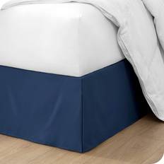 Microfiber Valance Sheets Bare Home Queen Bed Skirt 15 Inch Tailored Drop Valance Sheet Blue