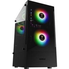 120mm case fans Gamdias RGB Mid Tower Case Tempered Magnetic Dust Filter & 3 Built-in 120mm ARGB Fans