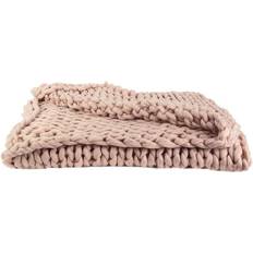 Couvertures Plaid Grosse Mailles Chunky 120 x 150 cm Couverture Rose