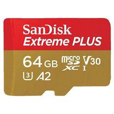 SanDisk Extreme Plus Class 10 MicroSDXC Memory Card 64 GB