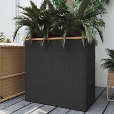 Krukke i polyrattan vidaXL Plantekasse Polyrattan Sort 80 x 40 x 80 cm Krukke
