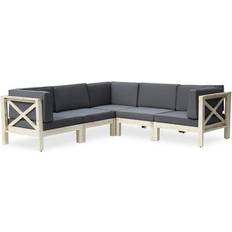 Outdoor Sofas Christopher Knight Home Brava Acacia 5 Seater Sectional Outdoor Sofa