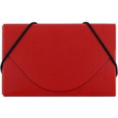 Jam Paper Plastic Business Card Holder Case Red