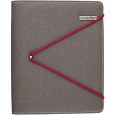 Red Desk Mats At-A-Glance Faux Leather Undated Starter Tread Spine, 7-Ring, Bungee