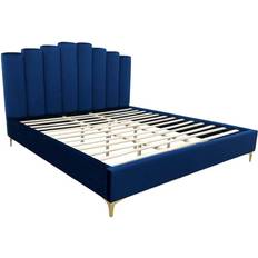 Best queen bed frame Best Master Furniture Barrington Blue Velvet Queen