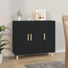 vidaXL Black Engineered Wood Black Sideboard