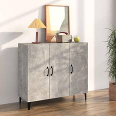 vidaXL Skab 90 x 34 x 80 cm Betongrå Skænk