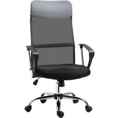 Fabric Office Chairs Homcom Executive Black/Grey Office Chair 119cm