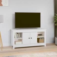vidaXL 103 x 36,5 x 52 cm Massivt Fyrretræ Hvid TV-bord