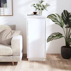 vidaXL 31,5 x 34 x 75 cm Massivt Fyrretræ Hvid Skænk