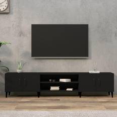 Noir Bancs vidaXL Noir 180x31.5x40 cm Bois d'ingénierie Meuble TV