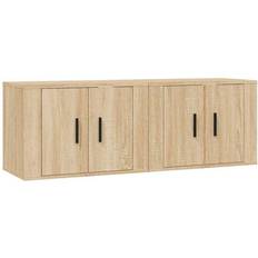 vidaXL Muebles Para Pared 2 Uds Roble Sonoma 57x34.5x40 cm Mueble de TV