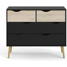 Black Chest of Drawers Tvilum Oslo 4 Chest of Drawer