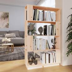 Pines Shelves vidaXL brown Solid Pine Cabinet/Room Divider Book Shelf