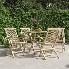 vidaXL Folding Garden Chair Set of 4 22 x 24 x 35 in 4 pcs Garden Dining Chair