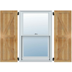 Ekena Millwork TimberCraft Framed BnB Z-Bar Shutters, Rough Sawn Red Cedar Pair