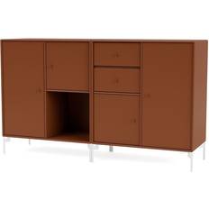 Montana Furniture Couple With White Legs Skänk Hazelnut H 82.2 cm W 139.2 cm D 38 cm Sideboard