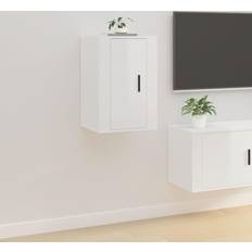 vidaXL Wall Mounted Cabinet High Gloss White 40 x 34.5 x 60 cm TV Bench