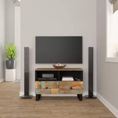 vidaXL 70x33x46cm massivt TV-bänk