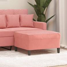 Sammet Fotpallar vidaXL Rosa 70 x 55 x 41 cm Sammet Fotpall