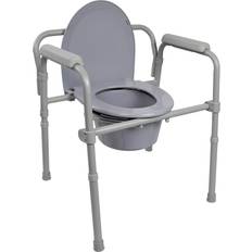 Folding chair with arms McKesson commode chair fixed arms steel back bar up to 350 lbs