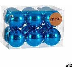 Blue Christmas Tree Ornaments Set of 12 Blue Plastic Balls Ø 7 cm Christmas Tree Ornament