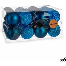 Adornos de Árbol de Navidad Set Bolas Azul Plástico Ø 8 cm (6 Unidades) Adorno de Árbol de Navidad