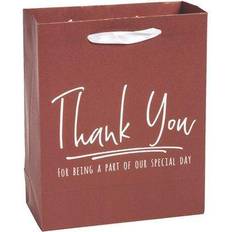 Party Supplies Fun Express Medium wine colored thank you gift bags, party supplies, 12 pieces