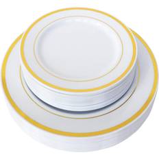 Heavy duty disposable plates PRIME Jl 50 piece heavy duty disposable gold plastic plates set for party