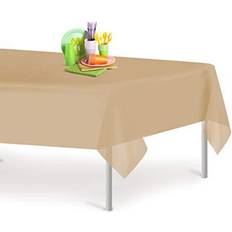 Beige Table Cloths Grandipity Premium Basic Plastic Disposable Tablecloth Plastic in Brown Wayfair Brown