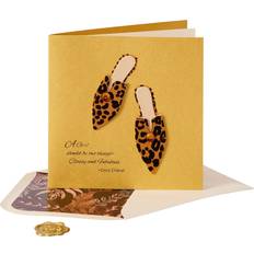 Chic Leopard Print Mules Greeting Card