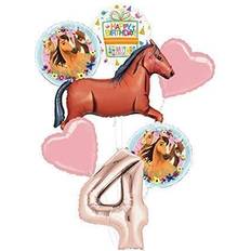 Gold Foil Balloons Mayflower products spirit riding free party supplies 4th birthday brown horse