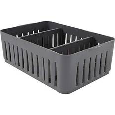 Simplify Gray Stackable Organizer Bin with Adjustable Dividers Basket