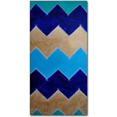 Interior Details Trademark Fine Art ''Blue and Gold Chevron'' Nicole Dietz ND090-C1224GG Wall Decor