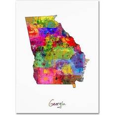 Interior Details Trademark Fine Art 'Georgia Map' Graphic Print on Wrapped Wall Decor